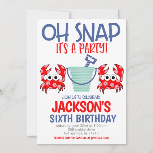 Beach Birthday Party Invitation Kaart (Voorkant)