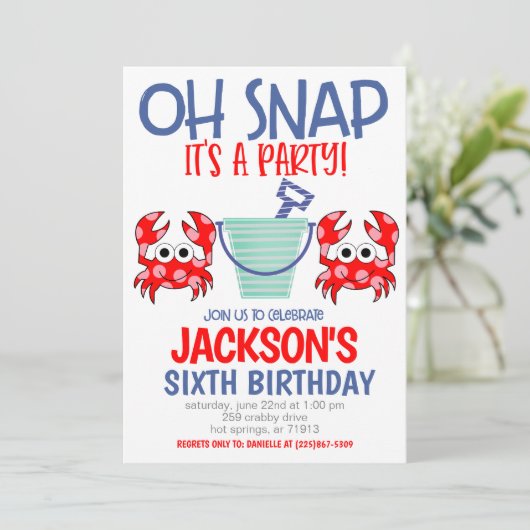 Beach Birthday Party Invitation Kaart (Staand voorkant)