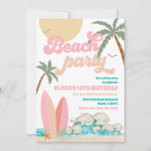 Beach Birthday Party Invitation Kaart (Voorkant)