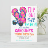 Beach Birthday Party Invitation Kaart (Staand voorkant)