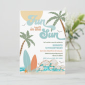 Beach Birthday Party Invitation Kaart (Staand voorkant)
