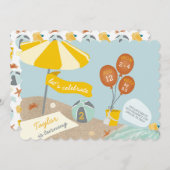 Beach Birthday Party Invitation Kaart (Voorkant / Achterkant)