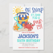 Beach Birthday Party Invitation Kaart (Voorkant)