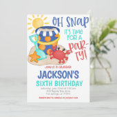 Beach Birthday Party Invitation Kaart (Staand voorkant)