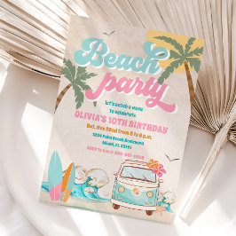 Beach Birthday Party Invitation Kaart