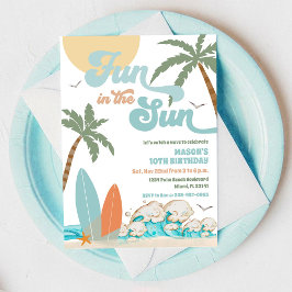 Beach Birthday Party Invitation Kaart