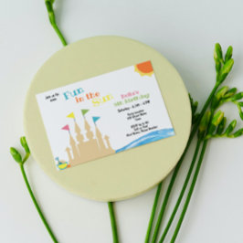 Beach Birthday Party Invitation Kaart