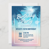 Beach Birthday Party Invitation Kaart (Voorkant)