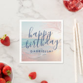 Beach Birthday Party Personalized Cocktail Servet (Insitu)