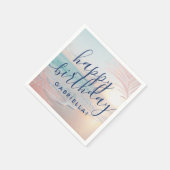 Beach Birthday Party Personalized Cocktail Servet (Hoek)