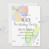 Beach Birthday Party Pool Flip Flop Ball Kaart (Voorkant)