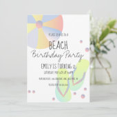 Beach Birthday Party Pool Flip Flop Ball Kaart (Staand voorkant)