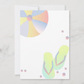 Beach Birthday Party Pool Flip Flop Ball Kaart (Achterkant)