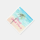 Beach Birthday Party waterverf Servet (Hoek)