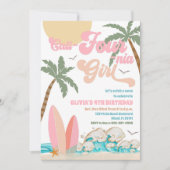 Beach Birthday Surf Party Invitation Kaart (Voorkant)