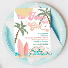 Beach Birthday Surf Party Invitation Kaart