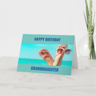 ***BEACH BIRTHDAY WISHES** "GRANDDAUGHTER"-KAART KAART