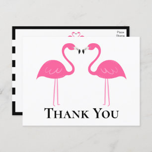 Beach Black Pink Flamingo Weddenschap Bedankt Briefkaart