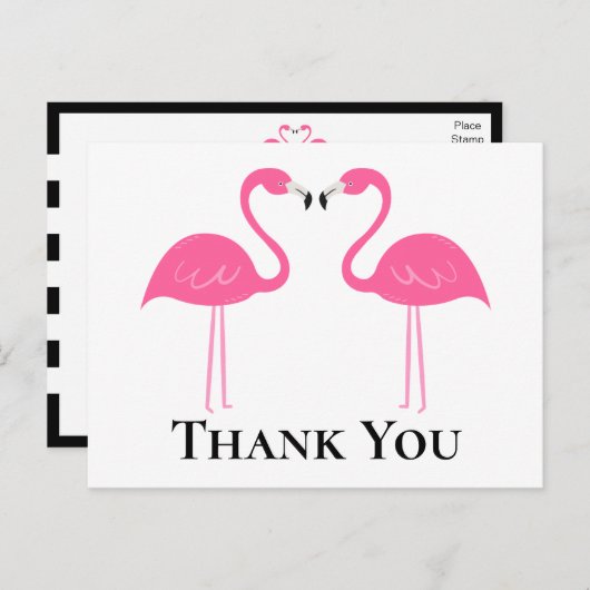 Beach Black Pink Flamingo Weddenschap Bedankt Briefkaart (Voorkant / Achterkant)