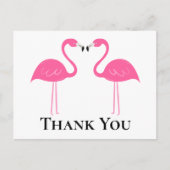 Beach Black Pink Flamingo Weddenschap Bedankt Briefkaart (Voorkant)