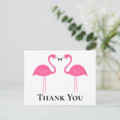 Beach Black Pink Flamingo Weddenschap Bedankt Briefkaart (Staand voorkant)