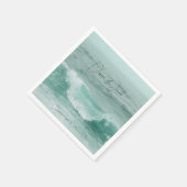 Beach Blauwgroen White Nautical Ocean Waves Servet (Hoek)