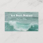 Beach Blauwgroen White Nautical Ocean Waves Visitekaartje (Voorkant)