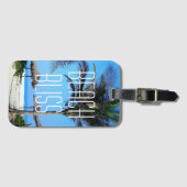 Beach Bliss Blue Sky Topical Beach foto Bagagelabel (Voorkant (horizontaal))