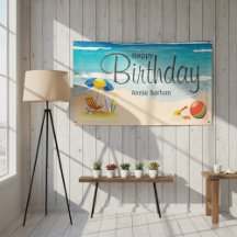 "Beach Bliss" Happy Birthday Banner