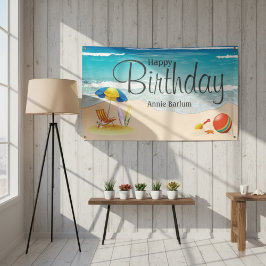 "Beach Bliss" Happy Birthday Banner