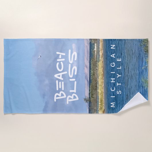 Beach Bliss Lake Michigan Lake Shore Strandlaken (Voorkant)