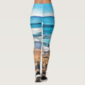 Beach Bliss: Ocean Uitzicht Leggings (Achterkant)