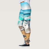 Beach Bliss: Ocean Uitzicht Leggings (Links)