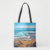Beach Bliss: Ocean Uitzicht Tote Bag (Voorkant)