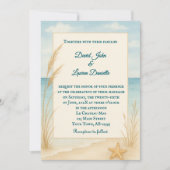 Beach Bliss Photo Wedding Invitation Kaart (Voorkant)