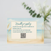 Beach Bliss QR Code RSVP Card (Staand voorkant)