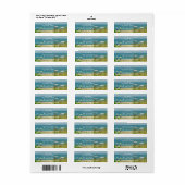 Beach Bliss Sand Umbrellas Return Address Labels (Full Sheet)