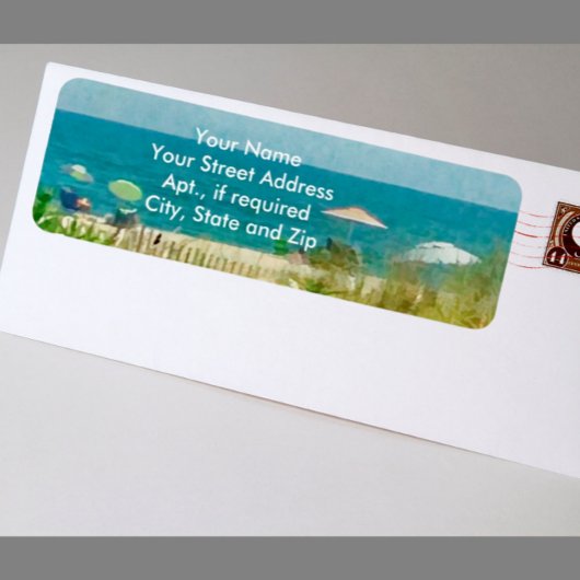 Beach Bliss Sand Umbrellas Return Address Labels