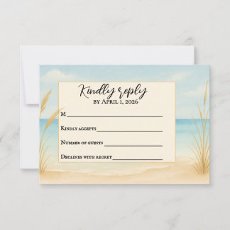 Beach Bliss Traditional RSVP Card Bedankkaart