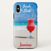 Beach Bliss Tropical Blue Ocean Custom Name Case-Mate iPhone Case (Achterkant)