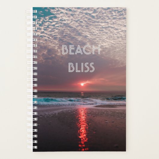 Beach Bliss Tropical Paradise Sunset Editable Planner (Voorkant)