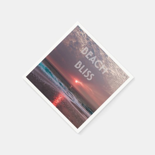 Beach Bliss Tropical Paradise Sunset Editable Servetten (Hoek)