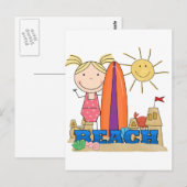 BEACH - Blond Girl Tshirts en Gifts Briefkaart (Voorkant / Achterkant)