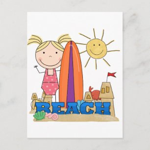 BEACH - Blond Girl Tshirts en Gifts Briefkaart