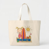 BEACH - Blond Girl Tshirts en Gifts Grote Tote Bag (Voorkant)