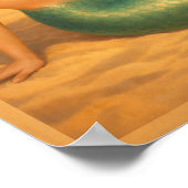 Beach Blonde Pin-Up Mermaid Retro Coastal Life Art Poster (Hoek)