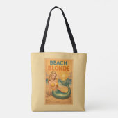 Beach Blonde Pin-Up Mermaid - Yellow Retro Coastal Tote Bag (Achterkant)