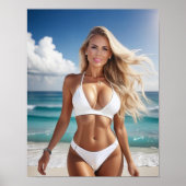 Beach Blonde Pin Up Poster (Voorkant)