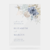 Beach Blue Acrylic Wedding Welcome Sign Acryl Bord (Voorkant)