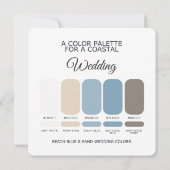 Beach Blue and Sand Wedding Color Palette Card Kaart (Achterkant)